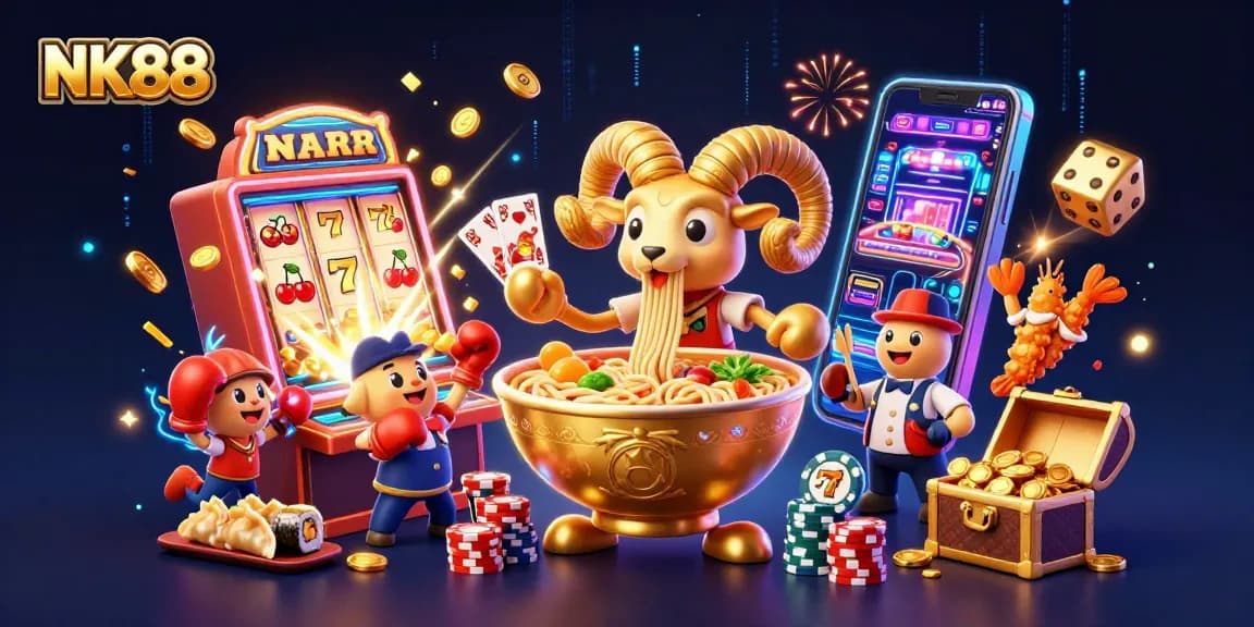 Engage with NK88’s thrilling casino atmosphere featuring dynamic characters and game elements.