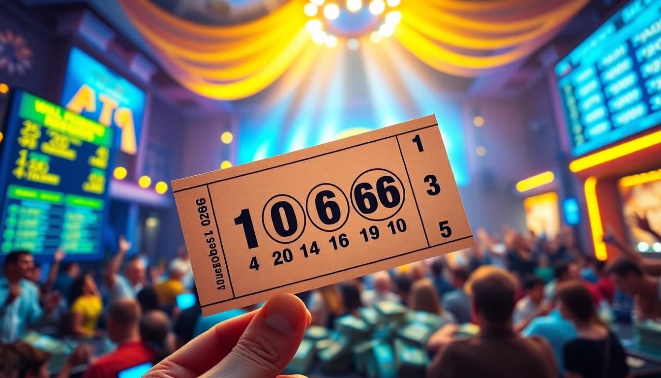 Soi cầu xổ số excitement with vibrant lottery ticket and winning numbers
