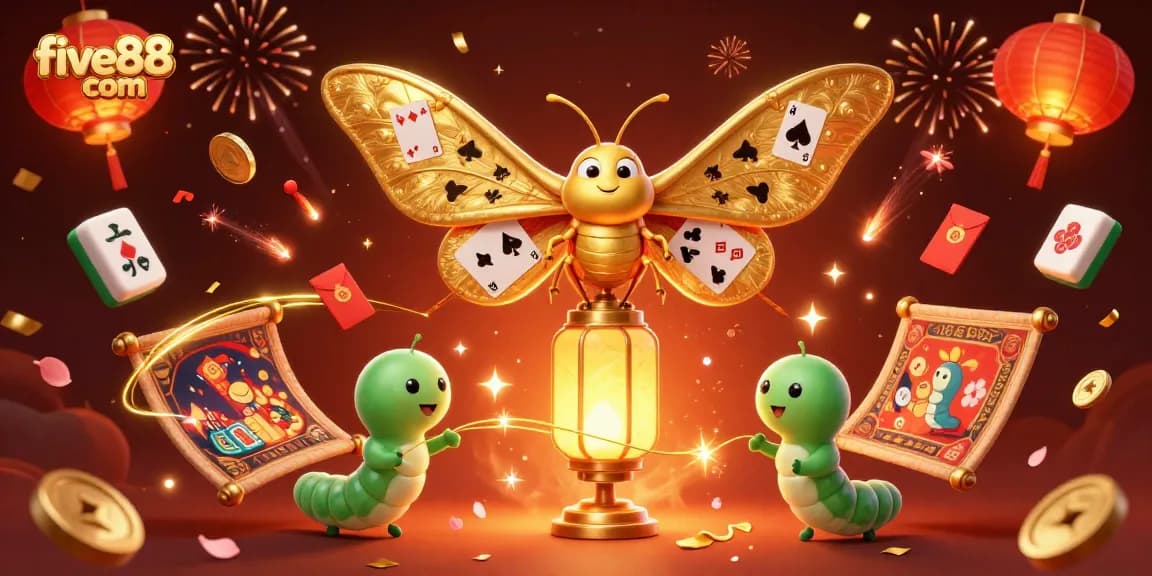 Experience the magic of five88 com with vibrant casino-themed 3D illustration featuring lucky motifs.