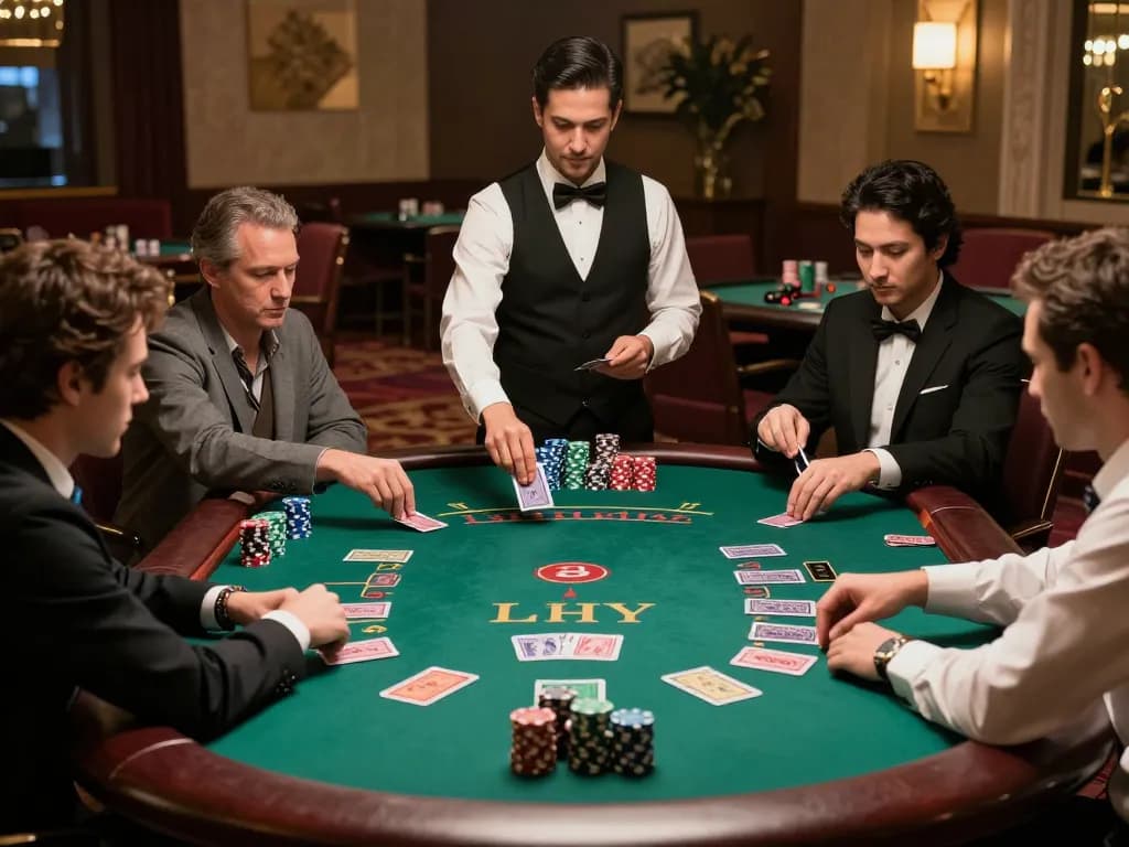 Players enjoying a thrilling blackjack game at tr88 casino, focusing on strategy and excitement.
