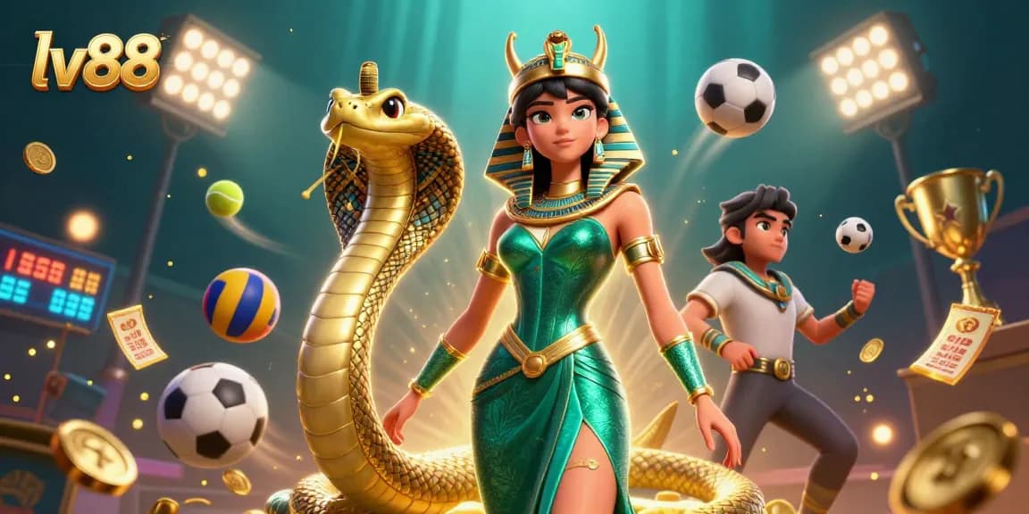 Experience thrilling gameplay at lv88 with this dynamic 3D casino illustration featuring exciting sports elements.