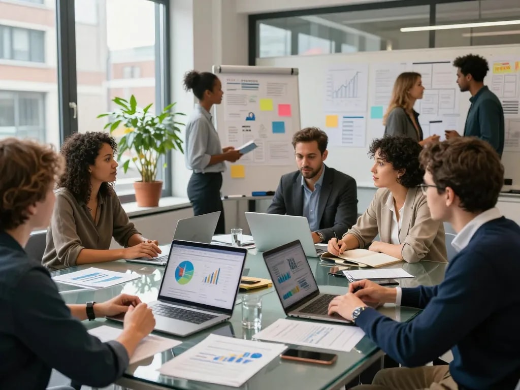 Team samenwerking in het Utrechtse kantoor dat de innovatieve groei van bedrijven in Utrecht laat zien.