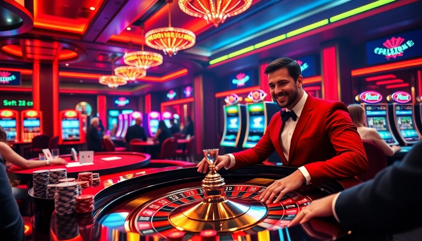 cm88 players enjoying a thrilling casino experience with roulette and vibrant poker games.
