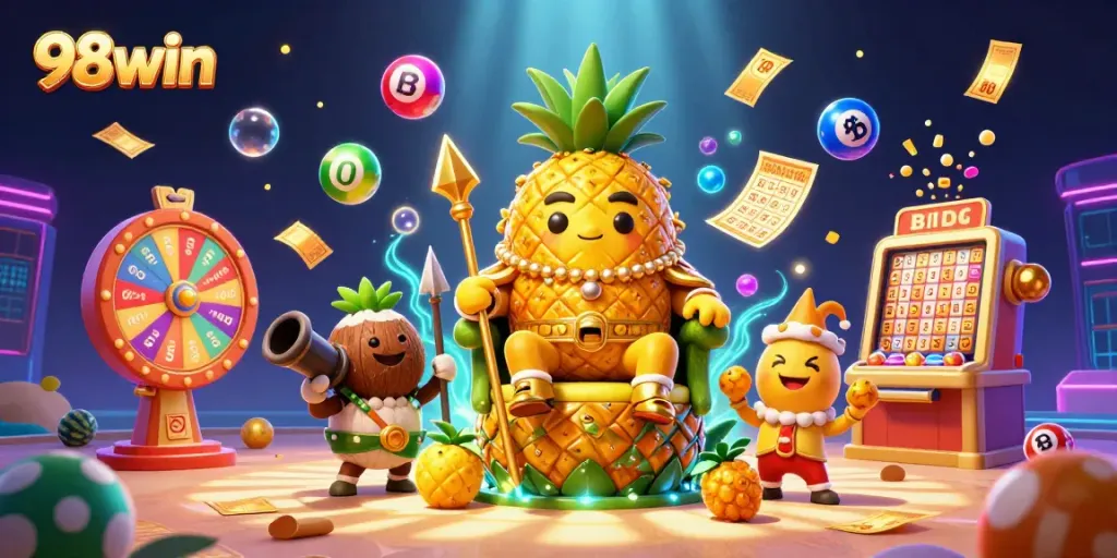 Engage with thrilling games at 98win casino featuring vibrant characters and dynamic casino elements.