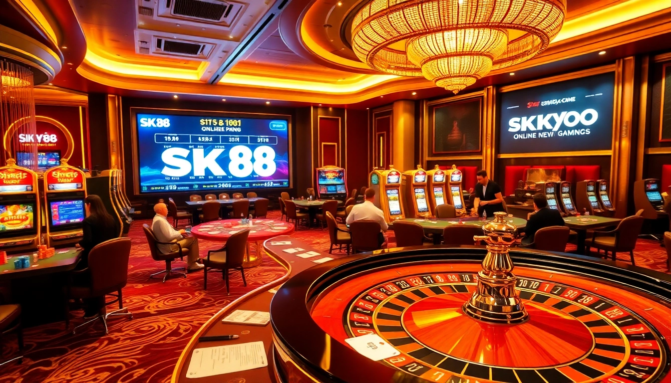 Win big at SKY88 Casino as players engage in thrilling games at luxury tables.