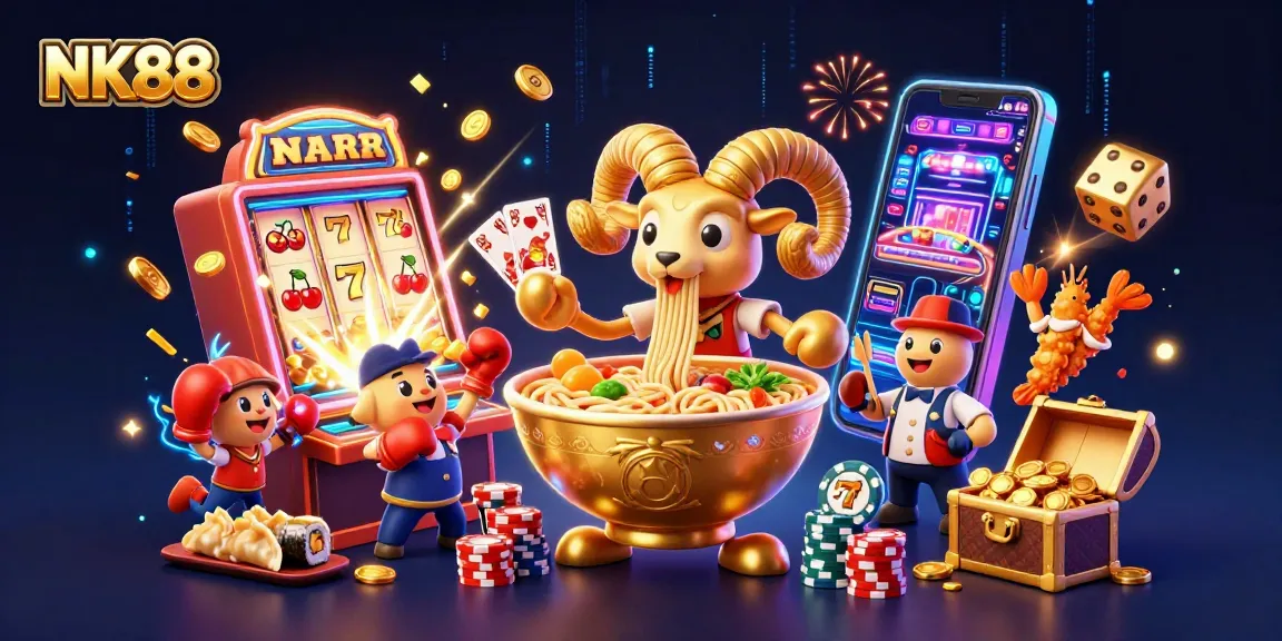 Engage with NK88’s thrilling casino atmosphere featuring dynamic characters and game elements.