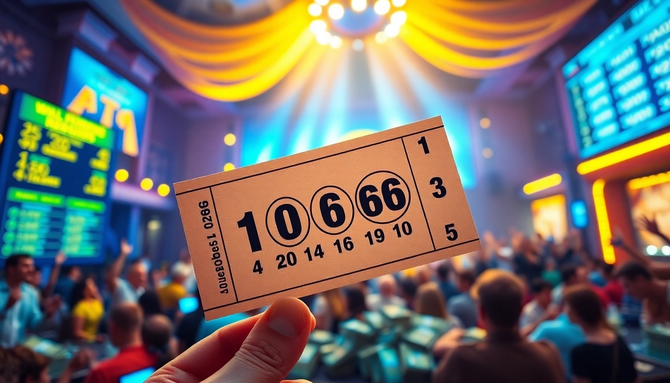 Soi cầu xổ số excitement with vibrant lottery ticket and winning numbers