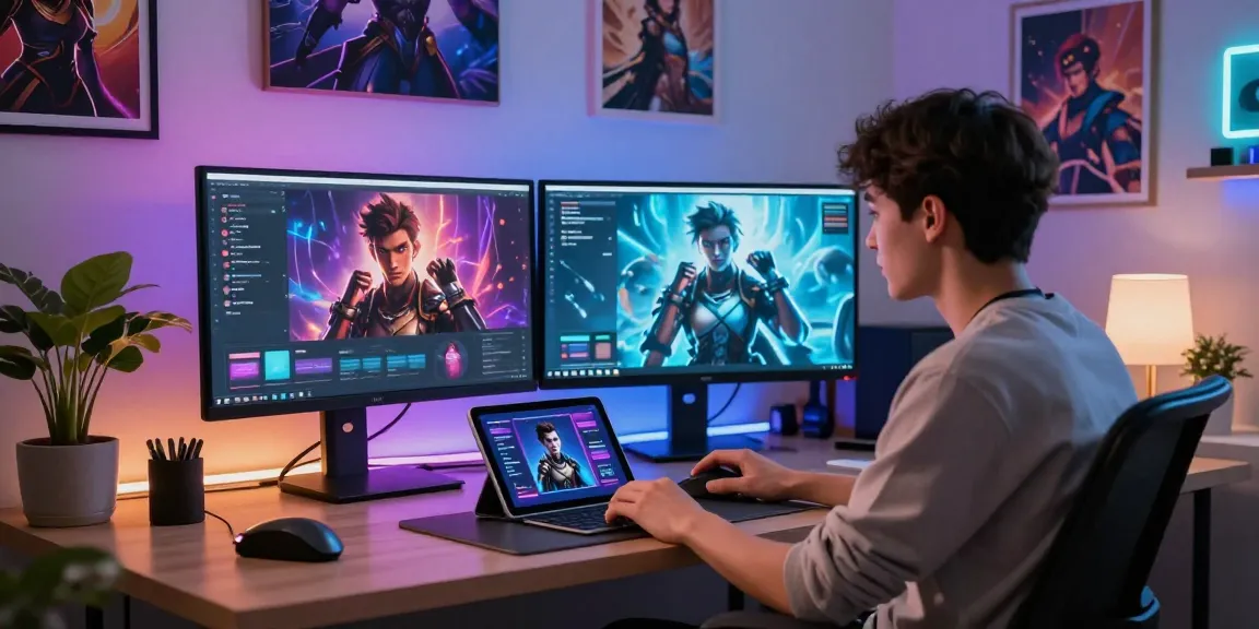 Engaging user customizing their nsfw character ai in a modern home office.
