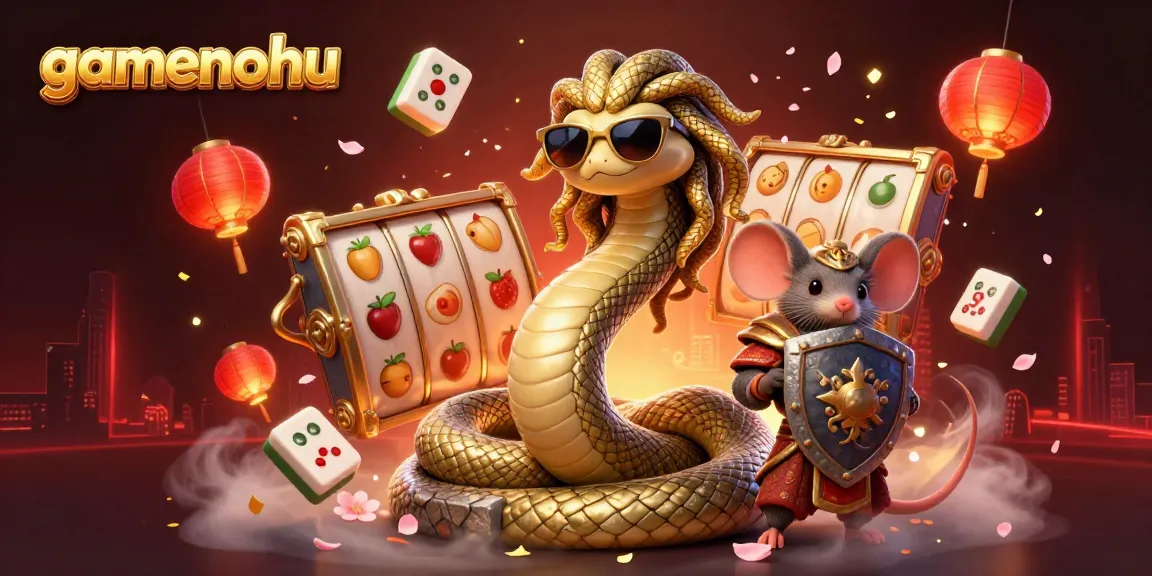 Experience the thrill of gaming with gamenohu's vibrant 3D illustration showcasing slots and dynamic characters.