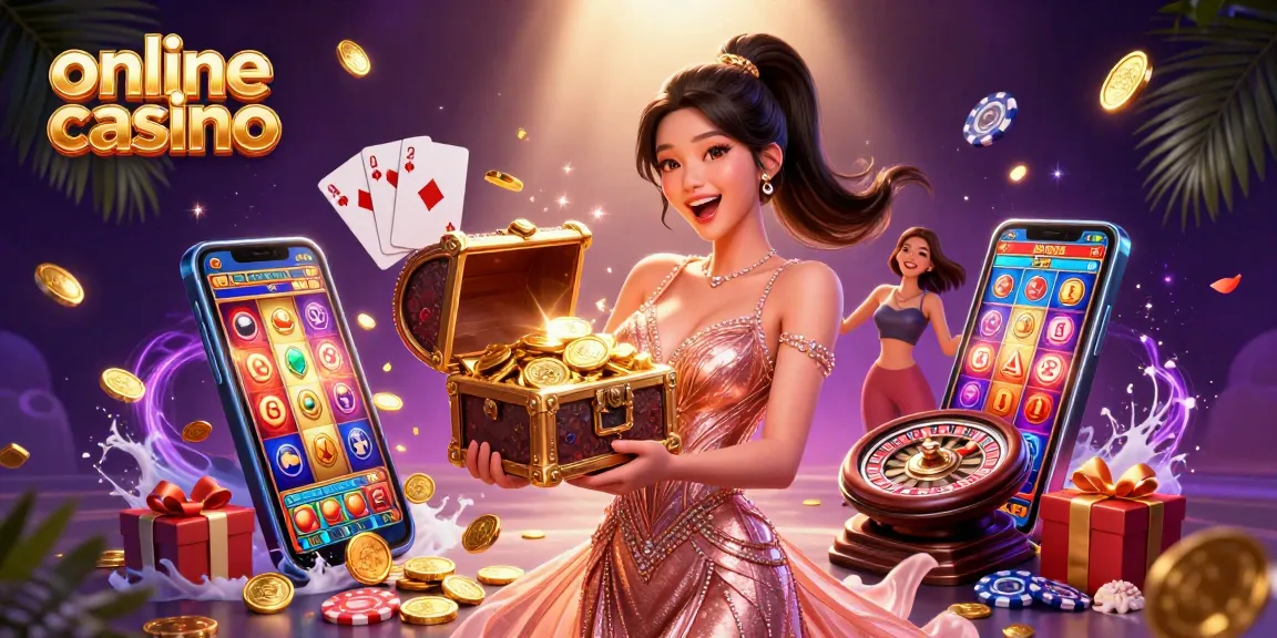 Experience the thrill of an online casino with vibrant slots and joyful celebration of winnings.