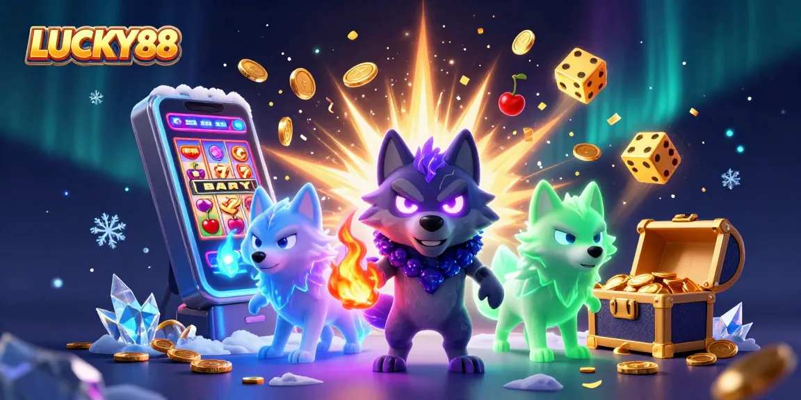 LUCKY88 slot game scene featuring vibrant characters and dynamic casino elements bursting with excitement.