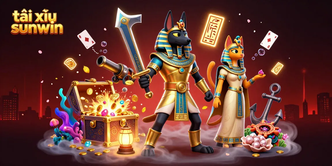 Tài xỉu sunwin warriors engage in a vibrant game, surrounded by treasures and dynamic casino elements.