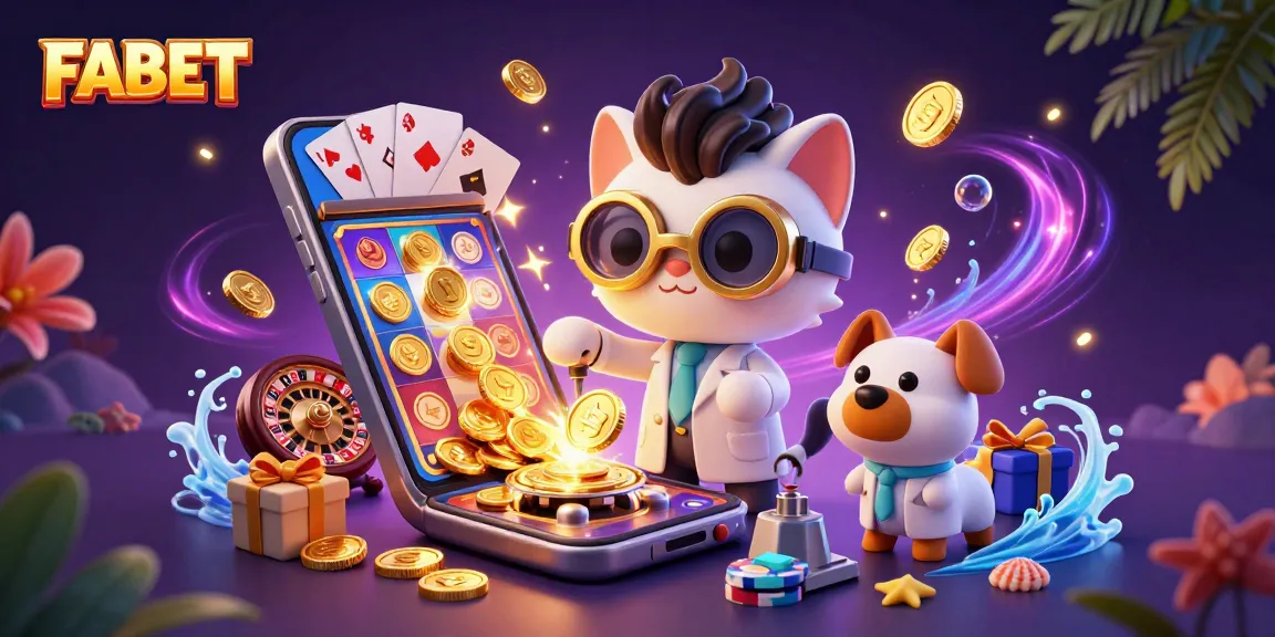 FABET engages players with exciting slot gameplay and vibrant visual elements in a dynamic casino scene.