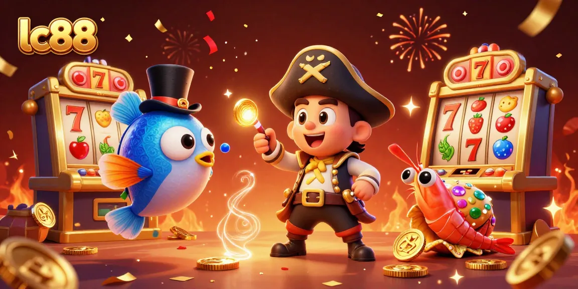 Engage with lc88's exciting gambling world through vibrant 3D casino illustration showcasing characters and elements.