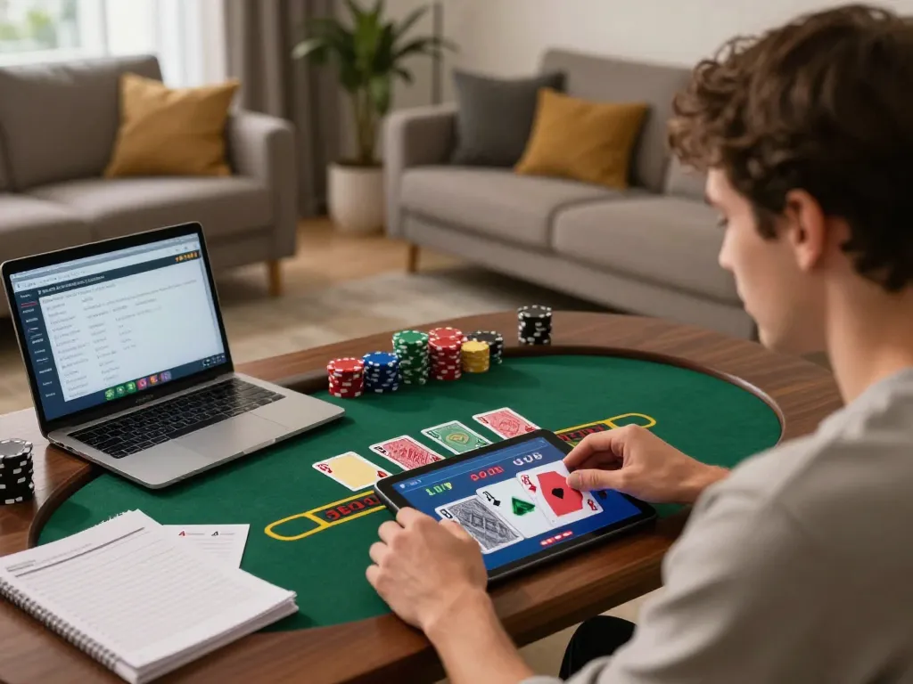 Players enjoy online blackjack at Nhà cái Dabet with strategic choices in a cozy setting.