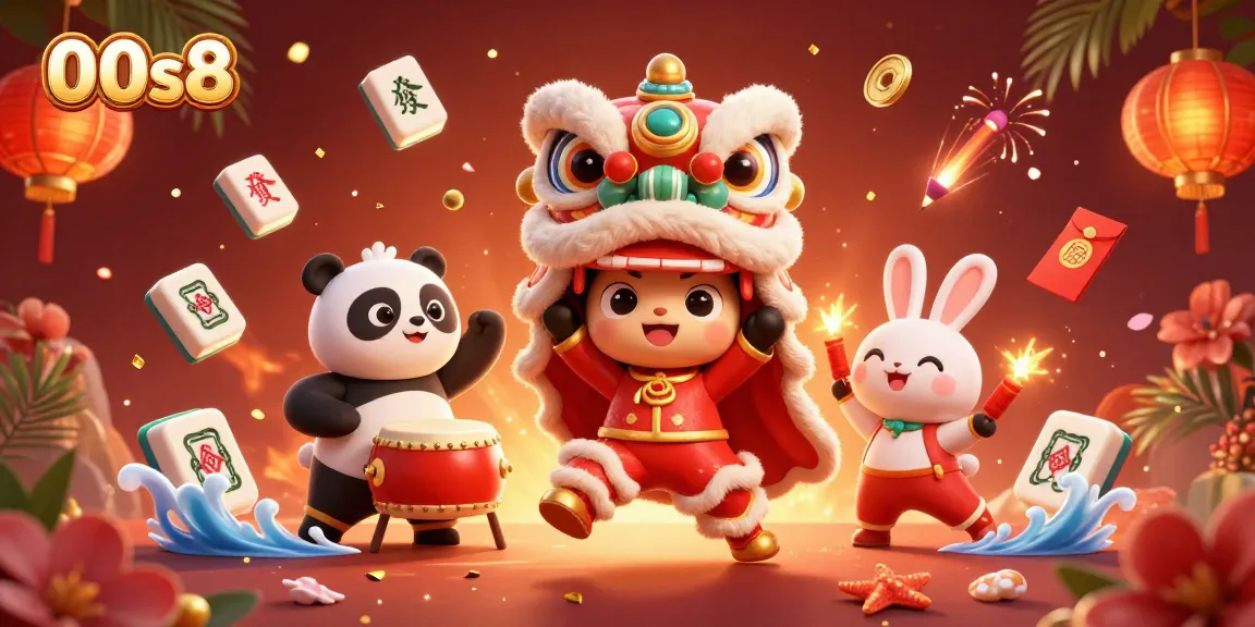 Engage in thrilling gameplay at 00s8 casino with vibrant 3D lion dance and festive elements