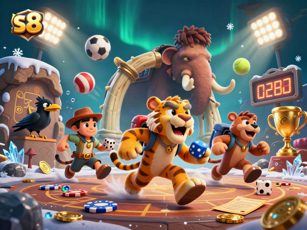 Experience sports betting excitement at s8 with dynamic characters and lively casino elements.