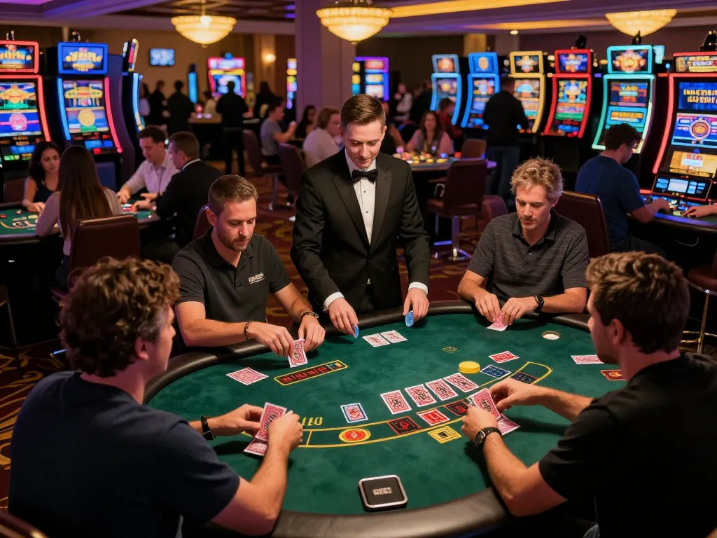 Players enjoying blackjack at Fun88 com casino, showcasing competitive atmosphere and exciting gameplay
