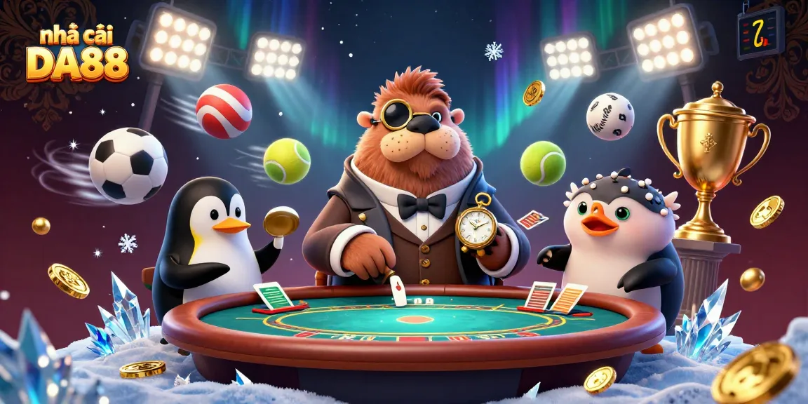Engage in thrilling gameplay at nhà cái DA88 with a vibrant underwater poker scene featuring dynamic characters.