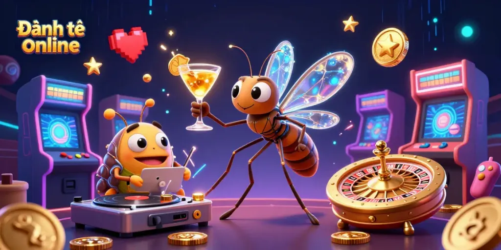 Engage in Đánh đề online with vibrant casino characters and immersive gaming elements.