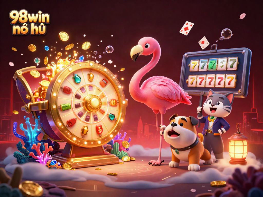 Experience the excitement of 98win nổ hũ with vibrant characters and thrilling slot action!