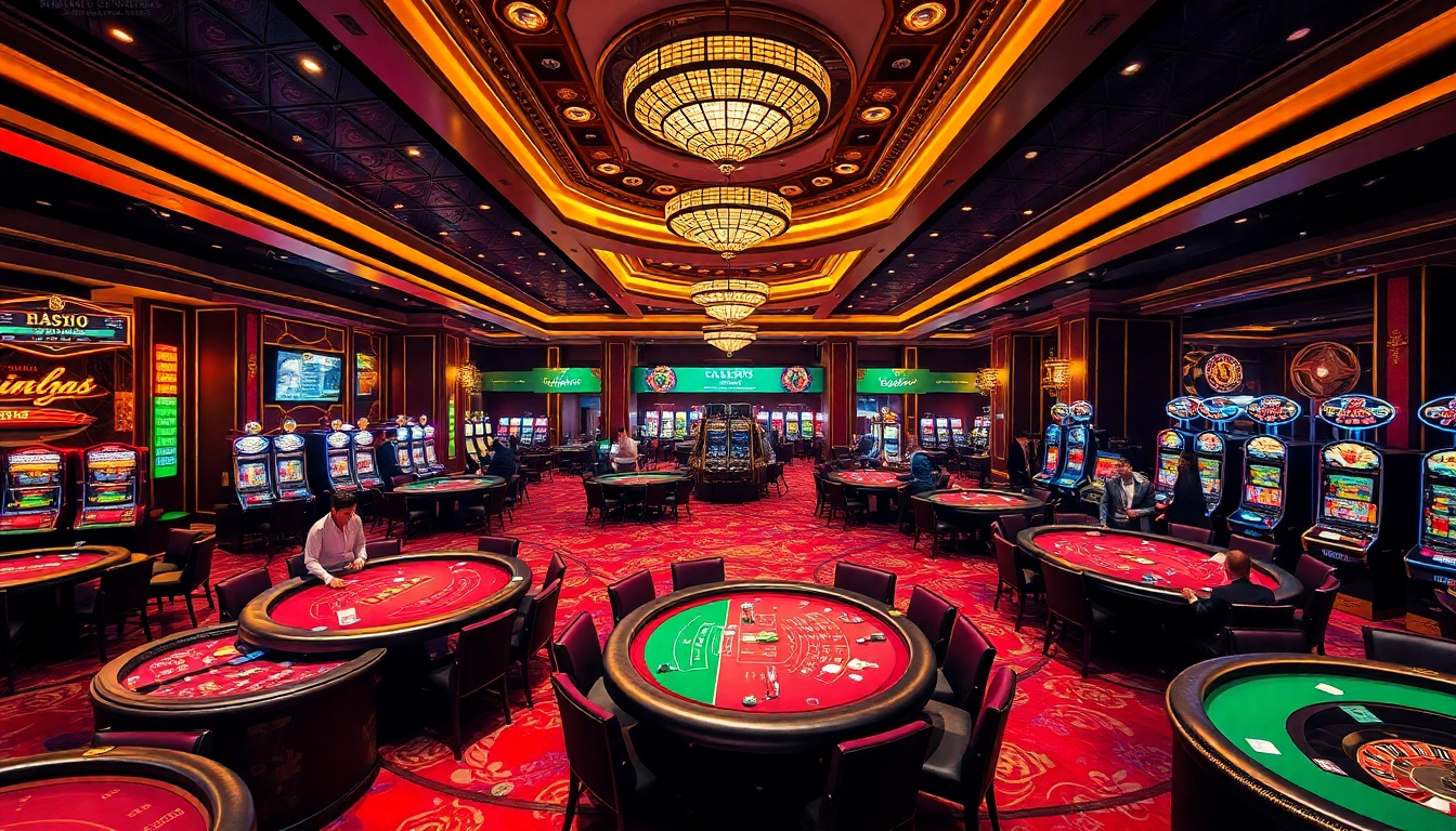 S8 casino showcases players enjoying thrilling table games and slot machines in a luxurious atmosphere.