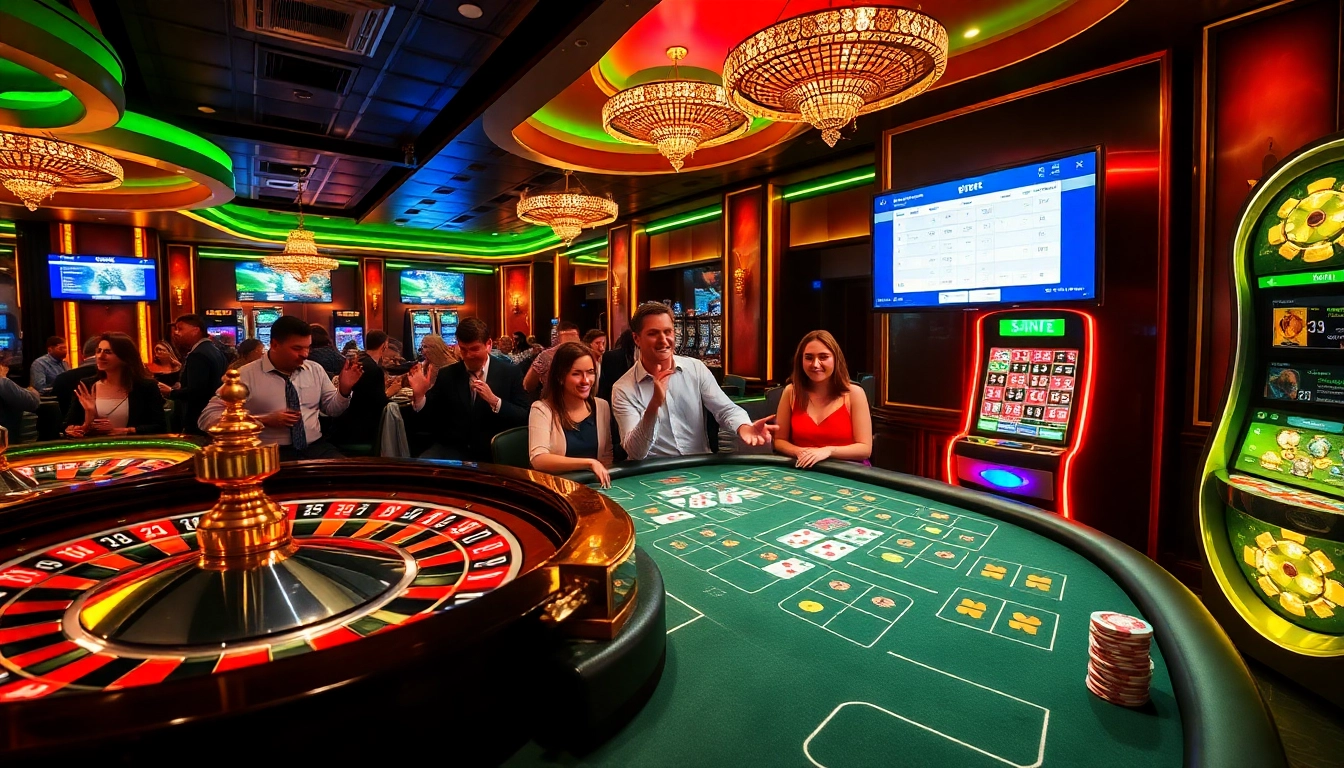 Experience thrilling gameplay at เว็บ soibet with vibrant casino elements including roulette and poker.