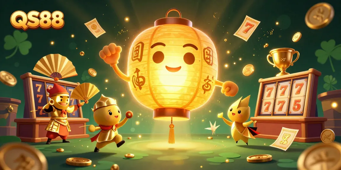 Engage in dynamic gaming adventures at QS88 with a vibrant casino scene featuring exciting slot elements.