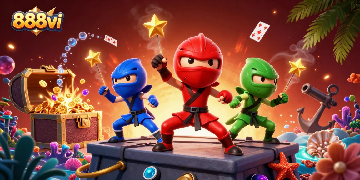 Experience thrilling action at 888vi with chameleon ninjas showcasing exciting casino adventures.