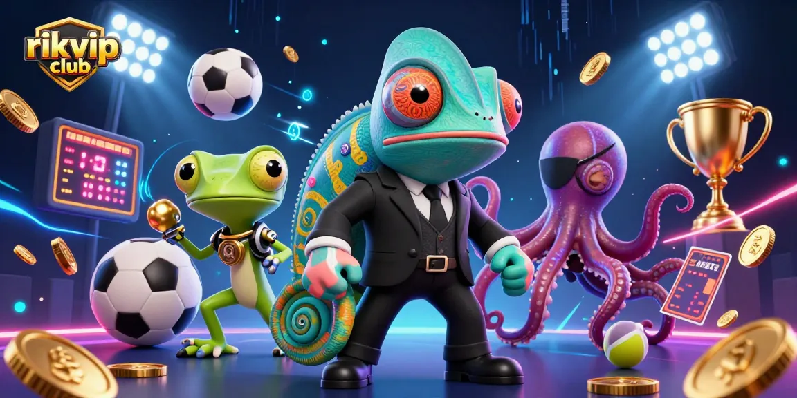 Bet on your winning strategies with the rikvip club's vibrant casino scene featuring sporty elements.