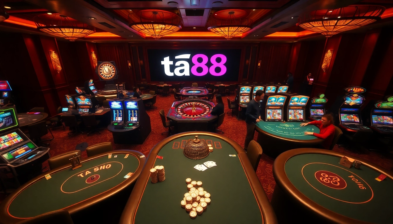 Experience excitement and thrill at ta88 casino with vibrant tables and eager players.