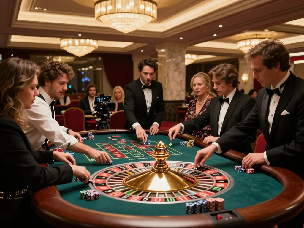 Players engaging in thrilling roulette gameplay at 789club casino with vibrant ambiance and croupier