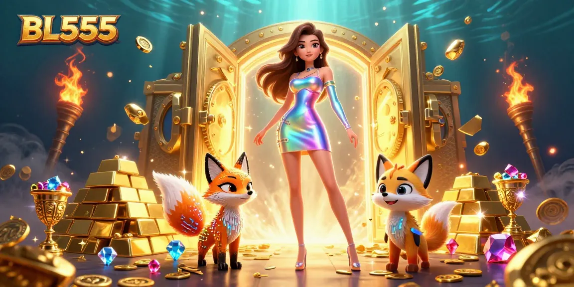 Win big at BL555 with vibrant casino-themed illustration showcasing stunning games and excitement.