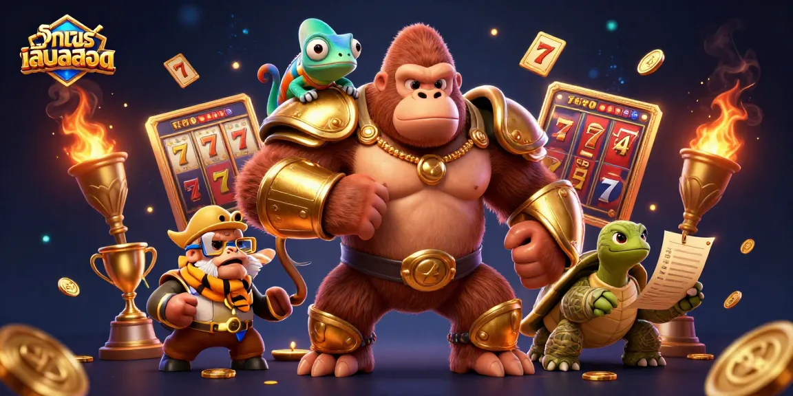 Experience ทดลองเล่นสล็อต with vibrant slot elements and dynamic characters in a captivating casino scene.