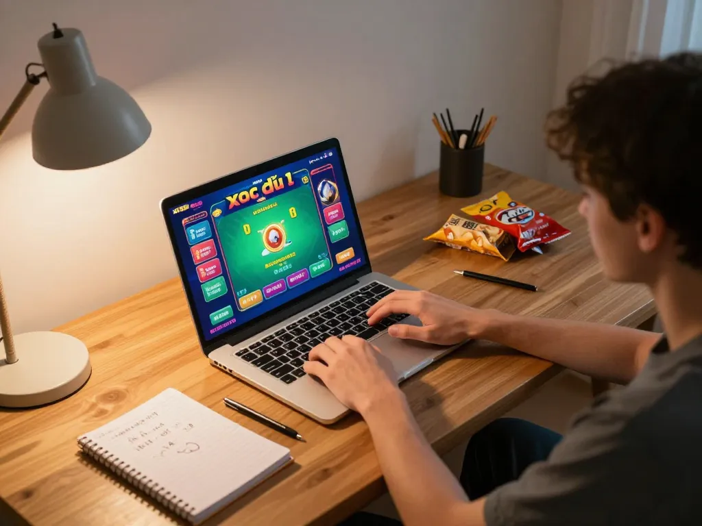 xóc đĩa gameplay on laptop showing colorful betting options and strategy notes for online gambling