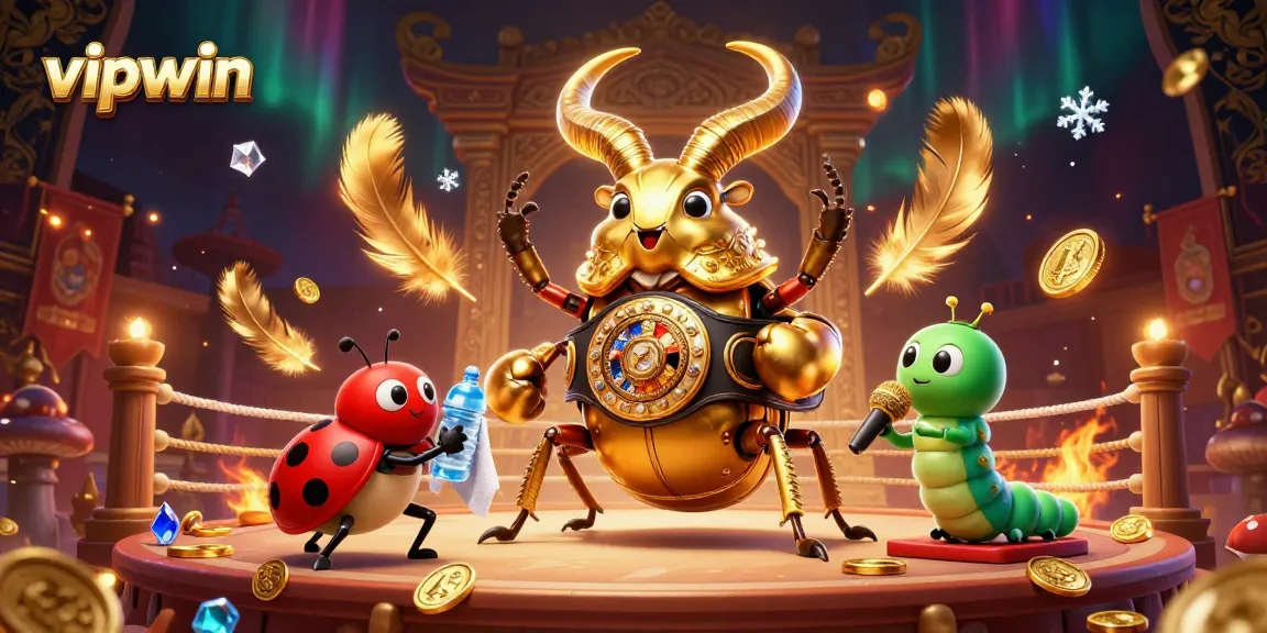 Experience vipwin through this vibrant battle scene of dynamic characters in a casino-themed arena.