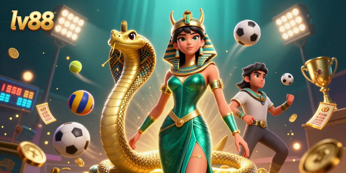 Experience thrilling gameplay at lv88 with this dynamic 3D casino illustration featuring exciting sports elements.