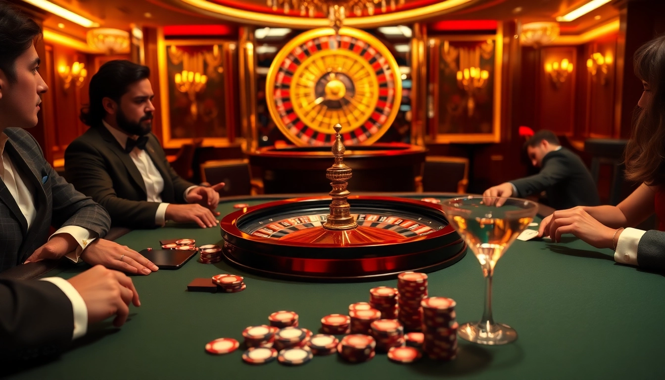 Professional poker game at man club with stylish decor and plush ambiance.