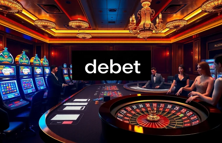 Engage with debet betting at a scenic online casino featuring roulette and poker.