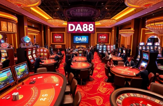 Players enjoying intense games at DA88 casino with vibrant tables and luxurious slots.