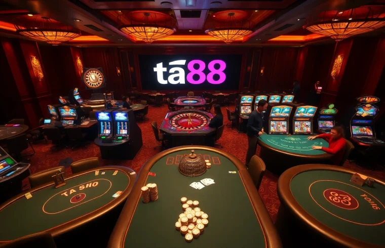 Experience excitement and thrill at ta88 casino with vibrant tables and eager players.