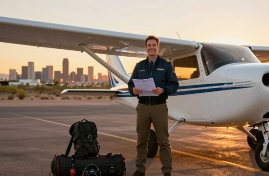 Fly88 pilot enjoying a sunset view over Phoenix, showcasing adventure and exploration.
